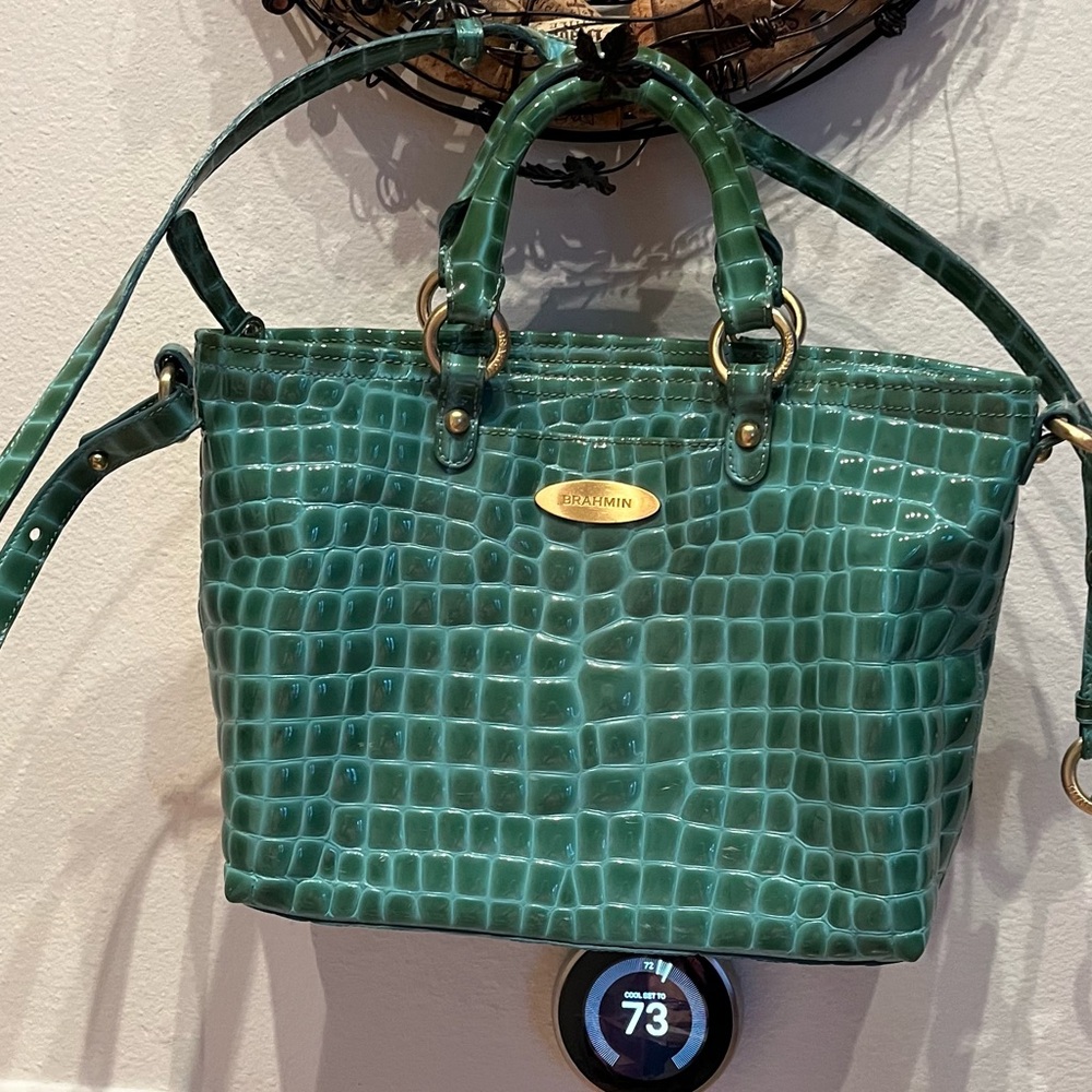 Brahmin Emerald Croc-Embossed Tote